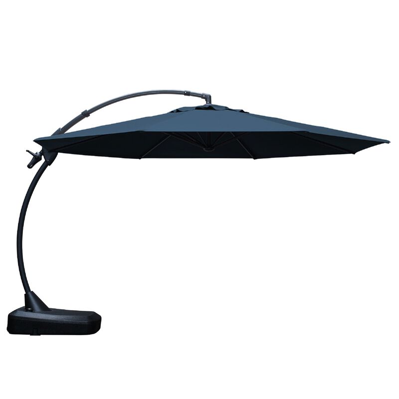 Mondawe 12ft Premium Cantilever Umbrella,With Sunbrella Fabric And Wheels 8 Steel Ribs Umbrella