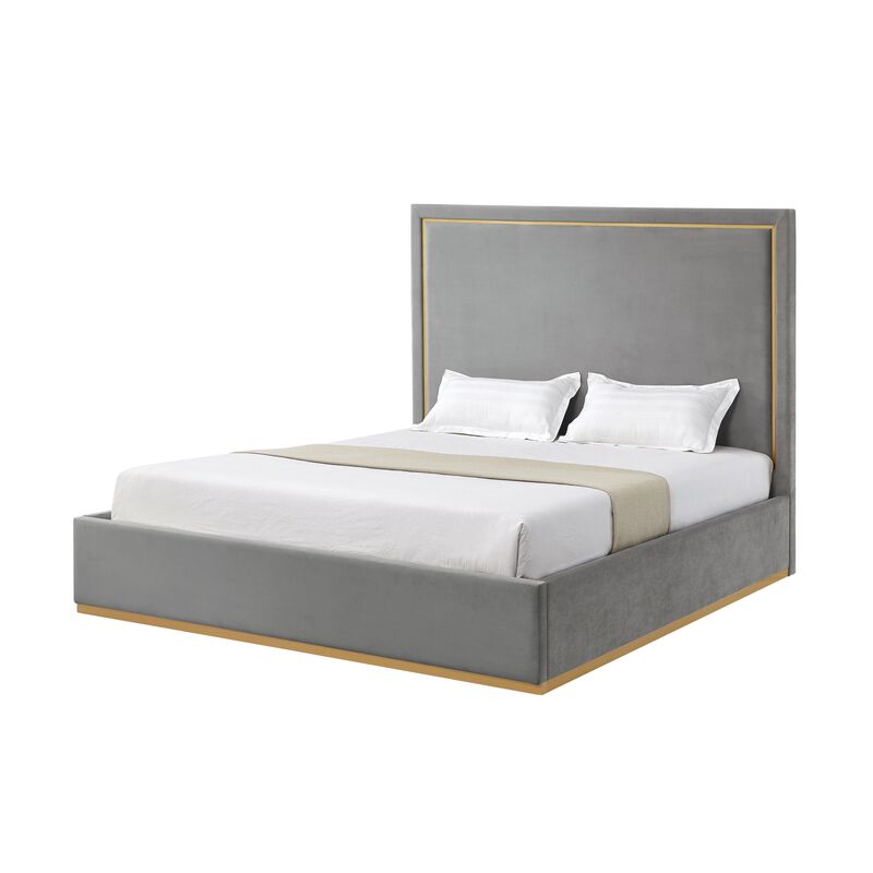 Inspired Home Emil Velvet Platform Bed