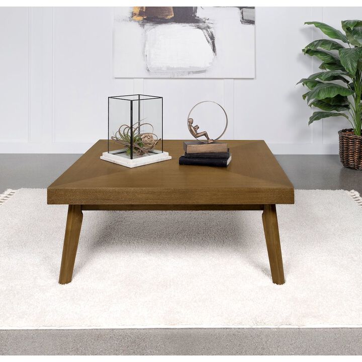 Plethoria Home Walnut Coffee Table with Diamond Parquet