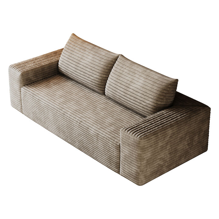 Whisen 71" Loveseat Sofa, Cotton Deep Seat Couch for Living Room Bedroom Apartment