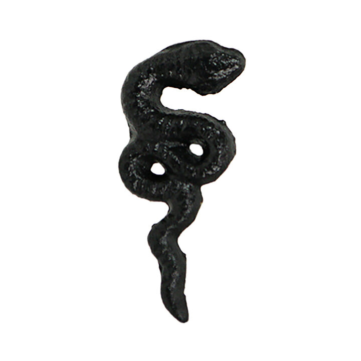 Gothic Black Cast Iron Snake Drawer Pulls &ndash; 6-Piece Set, 2.25" Long, 1" High, Serpentine Design for Cabinets, Drawers, and Goth Decor