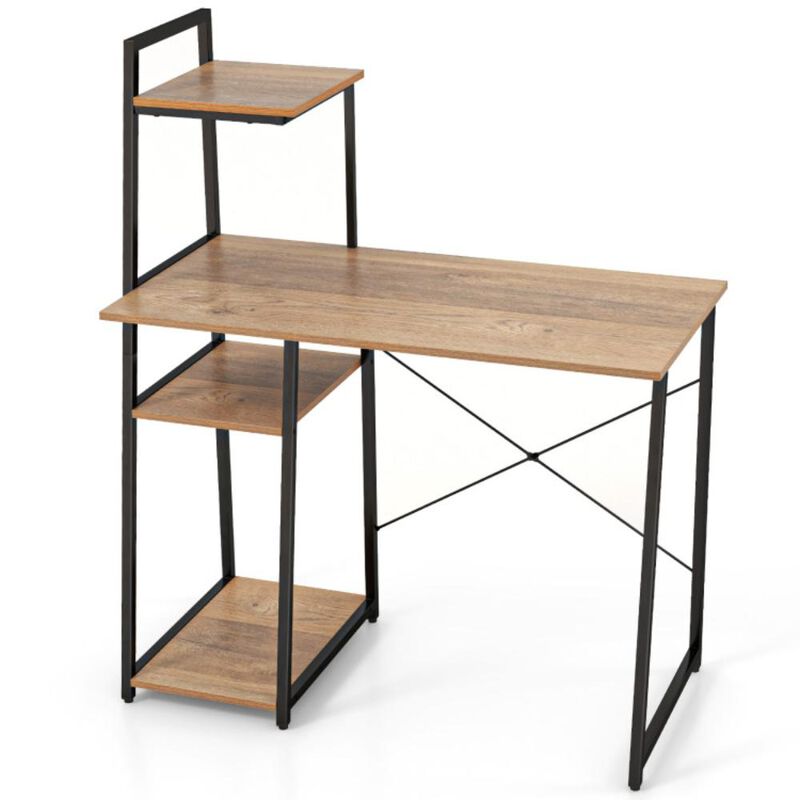 Hivvago Computer Desk with Shelves and 3-Tier Storage Bookshelf