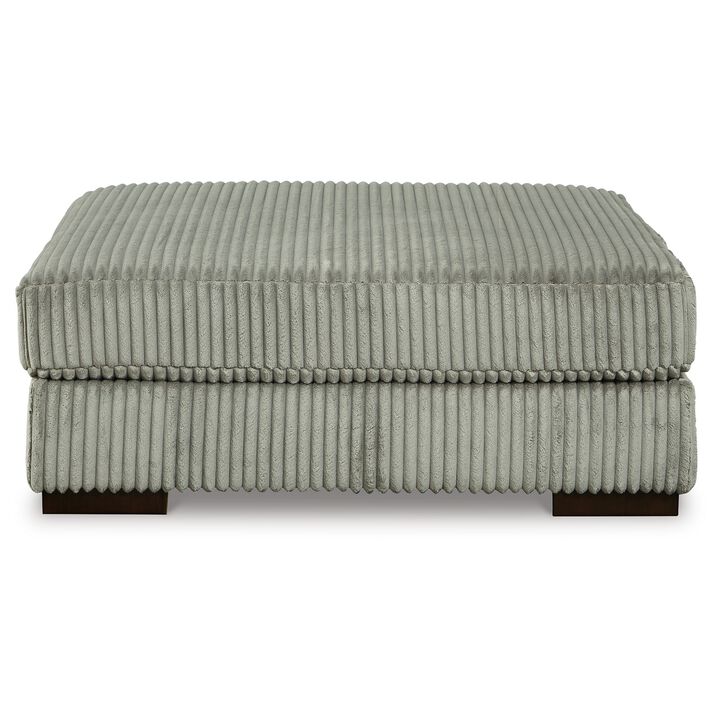 Lindy Accent Ottoman, Square 51 Inch Modern Style Light Gray Polyester - Benzara