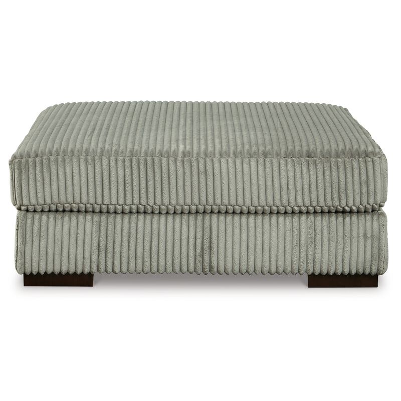 Lindy Accent Ottoman, Square 51 Inch Modern Style Light Gray Polyester - Benzara