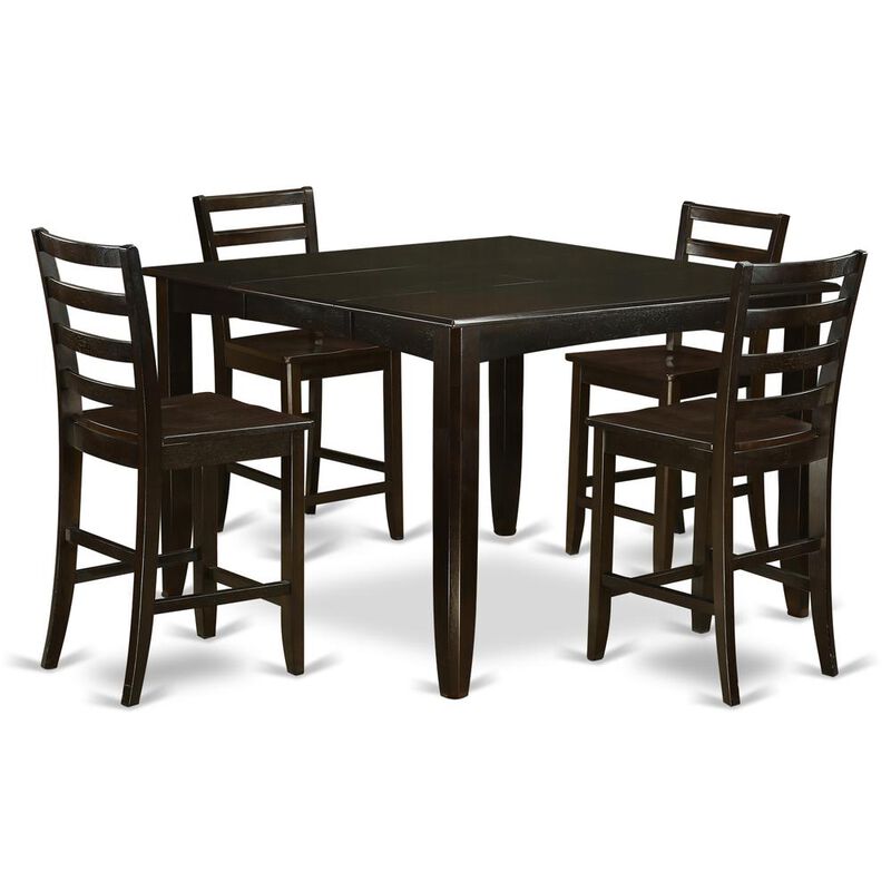 5 PC pub Table set- Square Table and 4 Kitchen counter Chairs