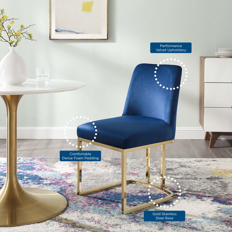 Amplify Sled Base Performance Velvet Dining Side Chair image number 1
