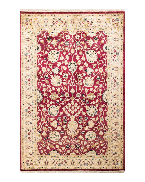 Mogul, One-of-a-Kind Hand-Knotted Area Rug  - Red, 4' 1" x 6' 1"
