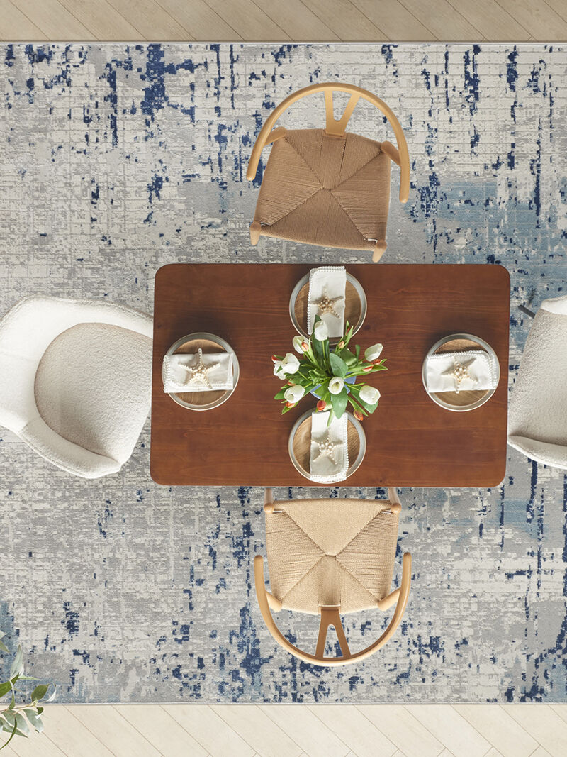 Quarry QUA01 Ivory/Blue/Gray 10' x 14' Rug