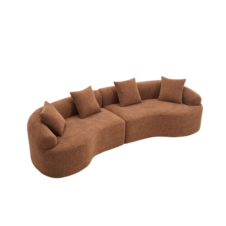 Merax Curved Boneless Sofa Couches Sleeper for Living Room