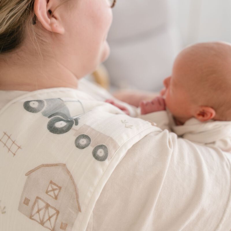 Charlie 3-pc. Farmhouse Tractor Newborn Baby Burp Cloth Set image number 3