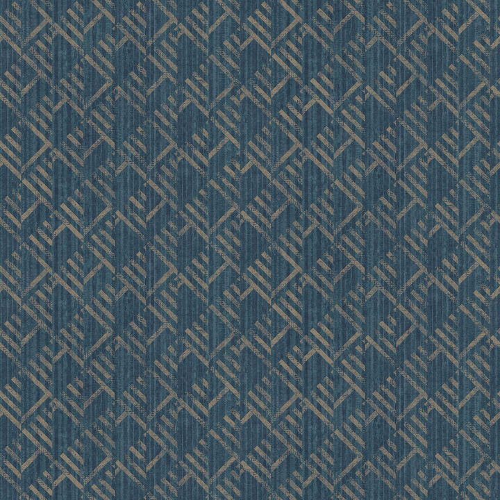 Texstyle Block Flock Blue Wallpaper G56582