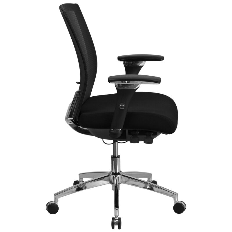 HERCULES Series 24/7 Intensive Use 300 lb. Rated Black Mesh Multifunction Ergonomic Office Chair with Seat Slider image number 4