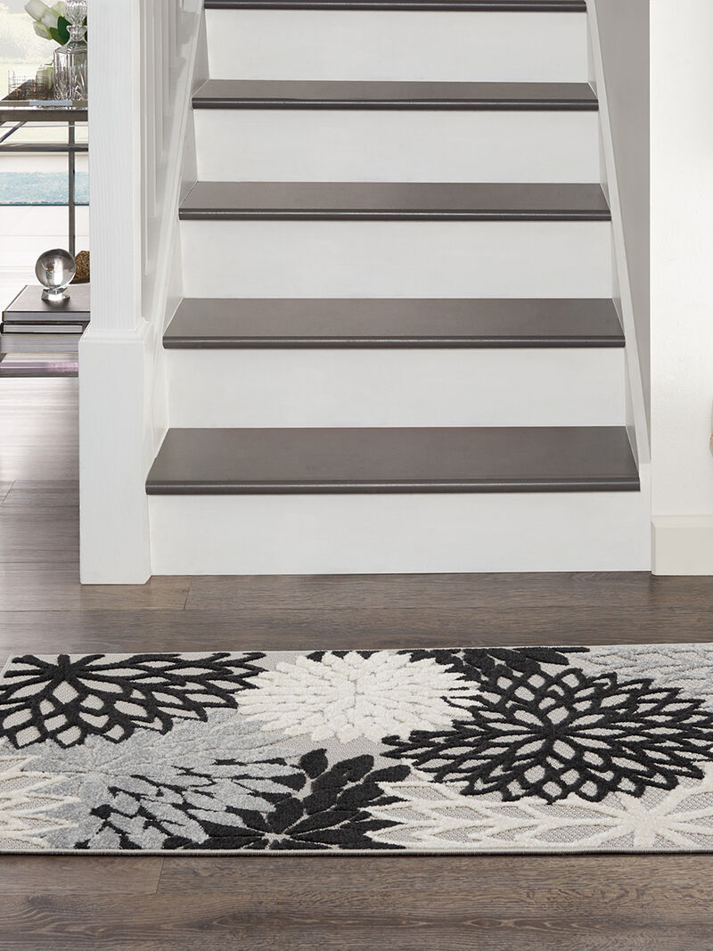 Aloha ALH05 Black/White 3' x 5' Rug
