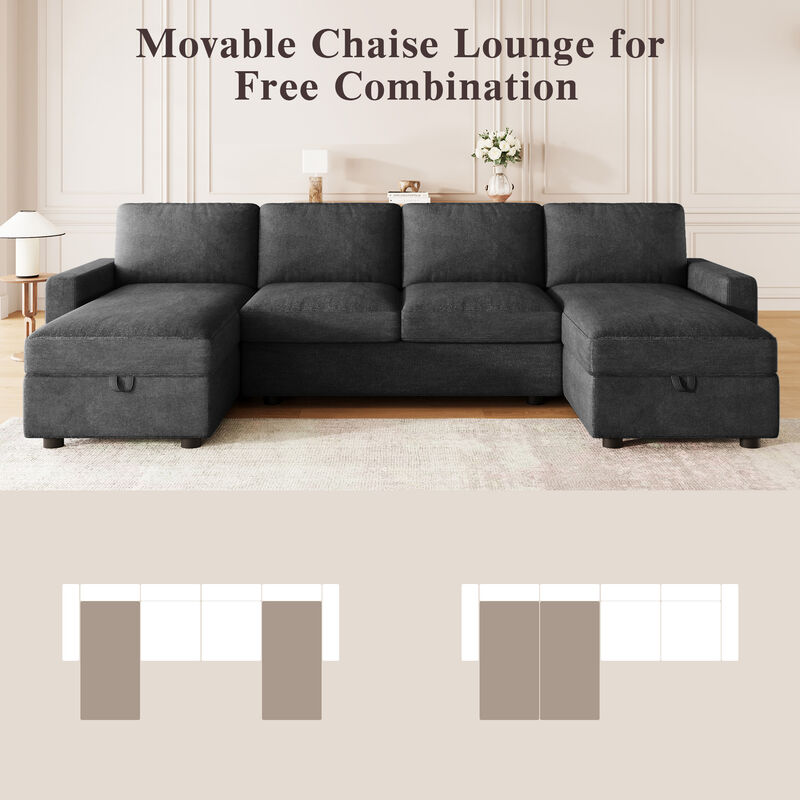 Merax Sectional Sofa Convertible Sectional Sofa U-shaped Sofa