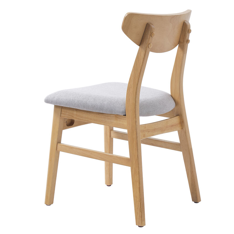 Whisen 2-Piece 19.8inch Upholstered Dining Chairs, Solid Rubber Wood Mid-Century Modern for Living Room Kitchen image number 6