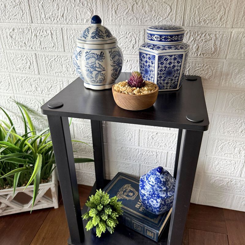 Decorative Jars Set Of 3 Blue White Chinoiserie Porcelain Lidded 675 In image number 6