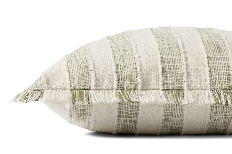 PLL0134 Green/Ivory 22''x22'' Cover w/Down Pillow image number 1