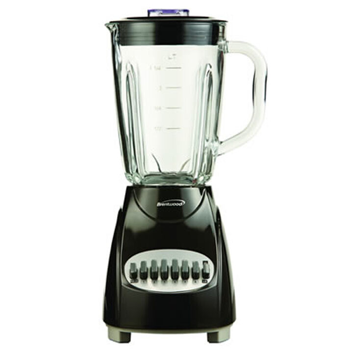 Brentwood 12 Speed Blender with Glass Jar in Black