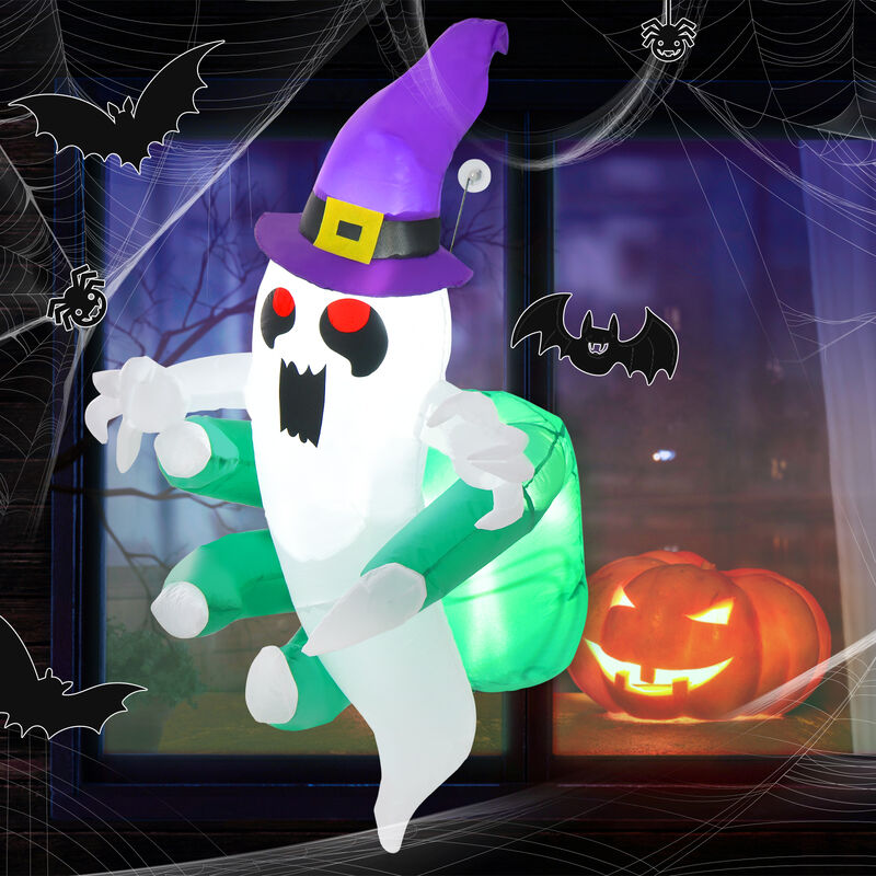 3.6 FT Halloween Inflatable Ghost Broke Out from Window