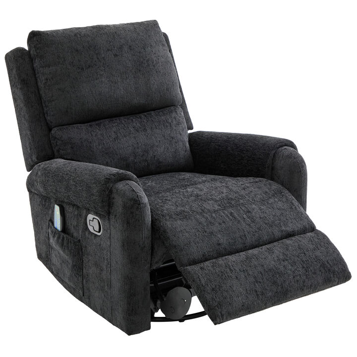 Merax Manual Swivel Rocker Massage Recliner Chair with Chenille Upholstery