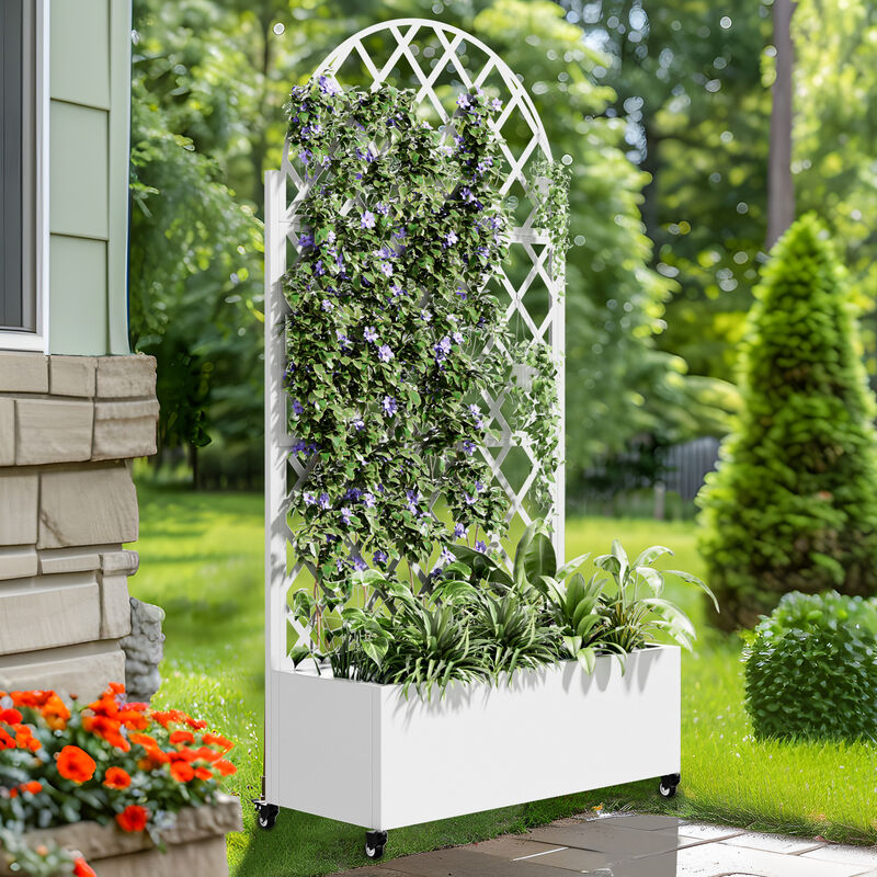 71*35.5 Archerd Metal Planter Box with Trellis image number 2