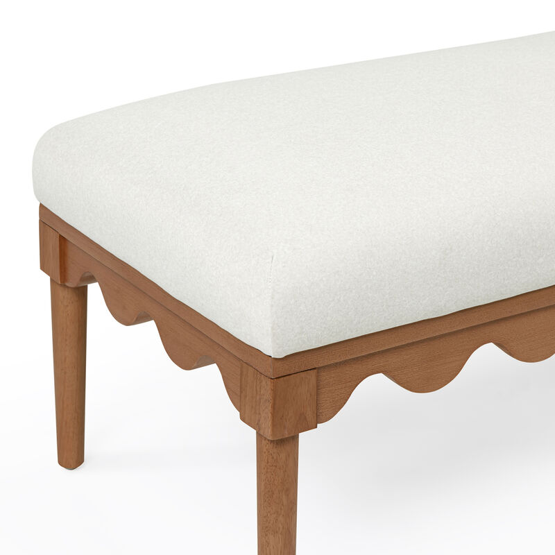 Oodle Bronze Vegan Mohair Bench in Walnut image number 3