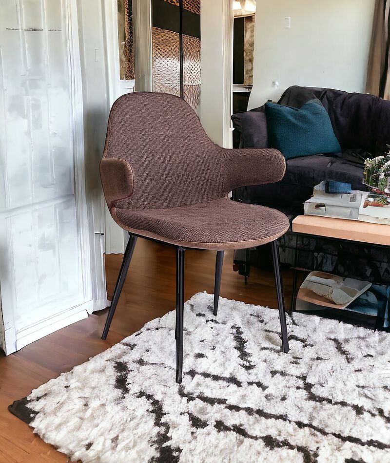 Fabric and Faux Leather Accent Chair for Living Room or Office Seating