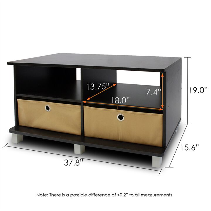 Entertainment Center w/2 Bin Drawers, Espresso/Brown