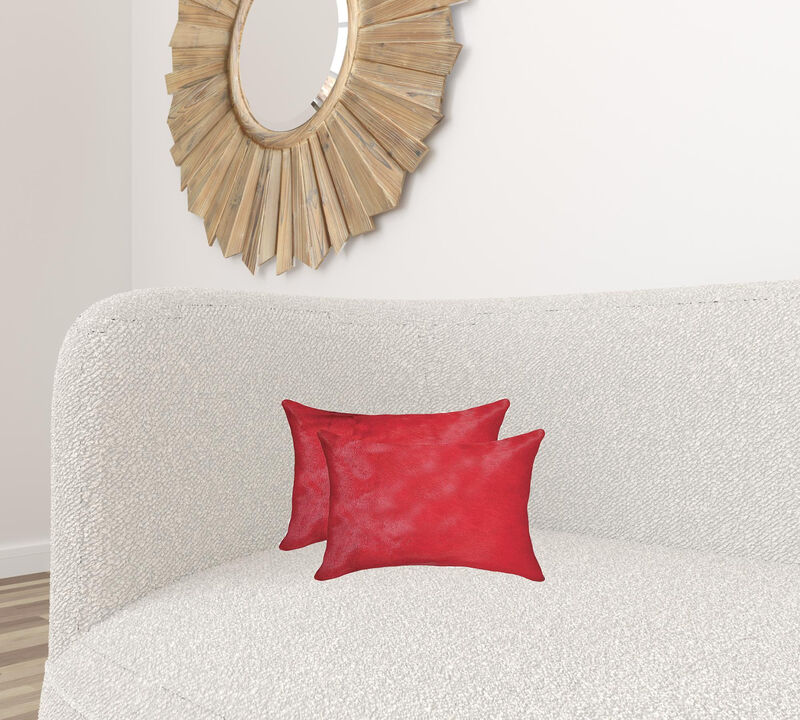 Set of 2 Cowhide Throw Pillow Covers for Sofa, Couch, or Living Room Decor