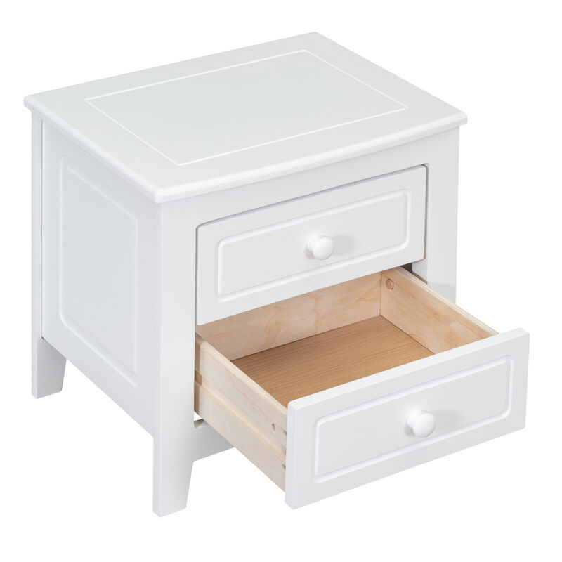Mid-Century Retro 2-Drawer Nightstand Bedside Table image number 6