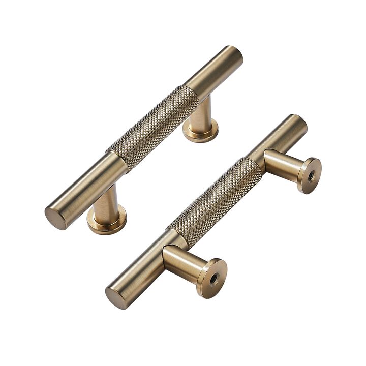 khtumeware 10 Pack 3 Inch(76mm) Drawer Handles Knurled Antique Champagne Bronze Cabinet Pulls Drawer Pulls Kitchen Hardware Kitc