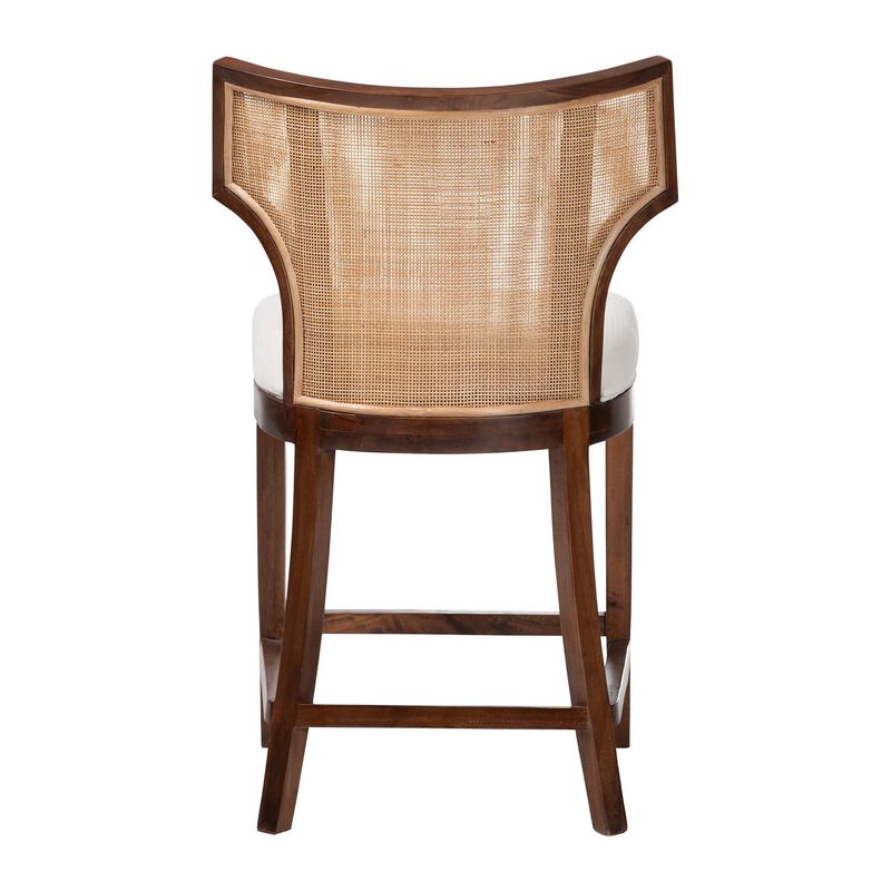 bali & pari Franco Counter Stool - Sculpted Seating with Woven Rattan Backrest and Upholstered Seat for Kitchen or Lounge image number 3