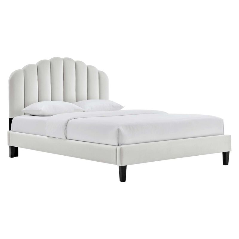 Daisy Performance Velvet Full Platform Bed image number 0