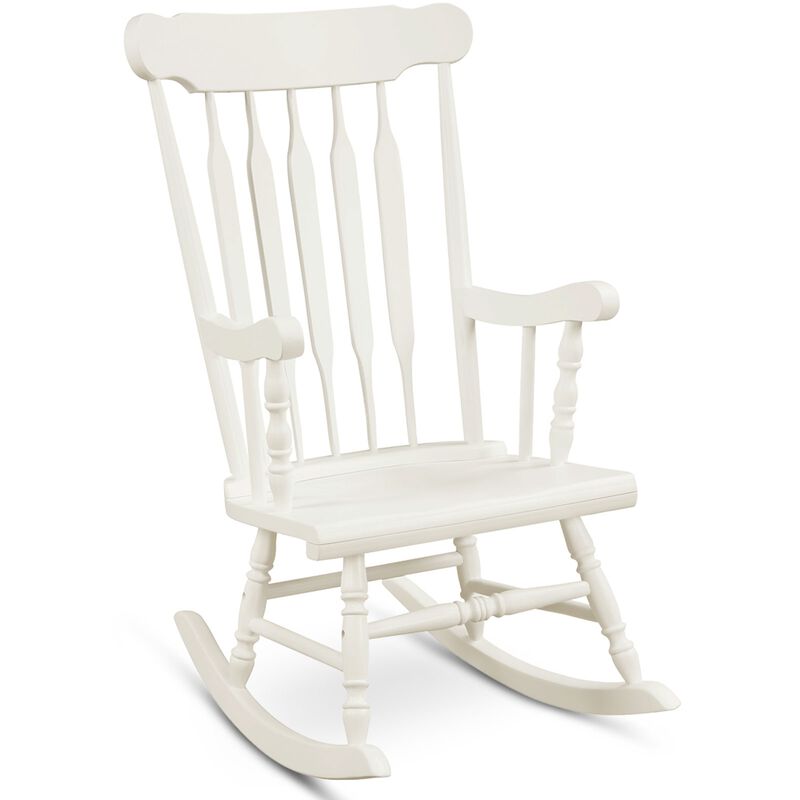 Rocking Chair with Solid Wooden Frame for Garden and Patio, Comfortable Outdoor Seating