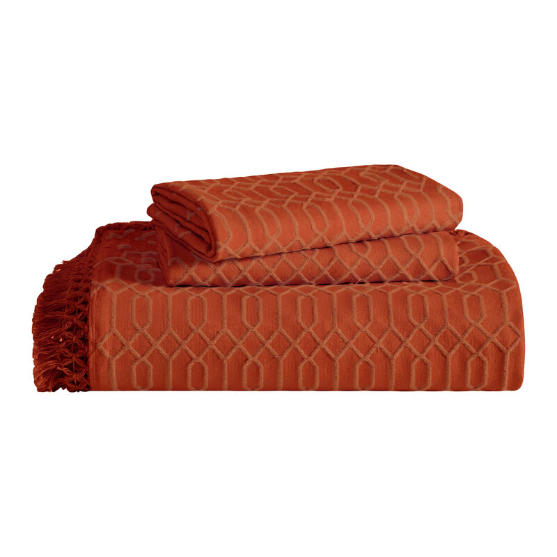 Geometric Fringe Cotton Bedspread Set, 3-Piece Lightweight Comfort image number 1