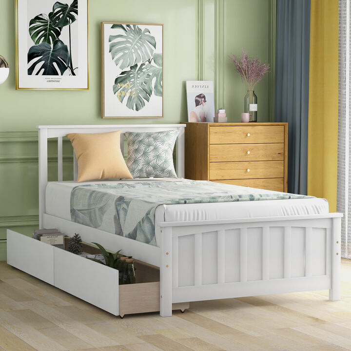 Streamdale Twin Size Platform Bed With Two Drawers