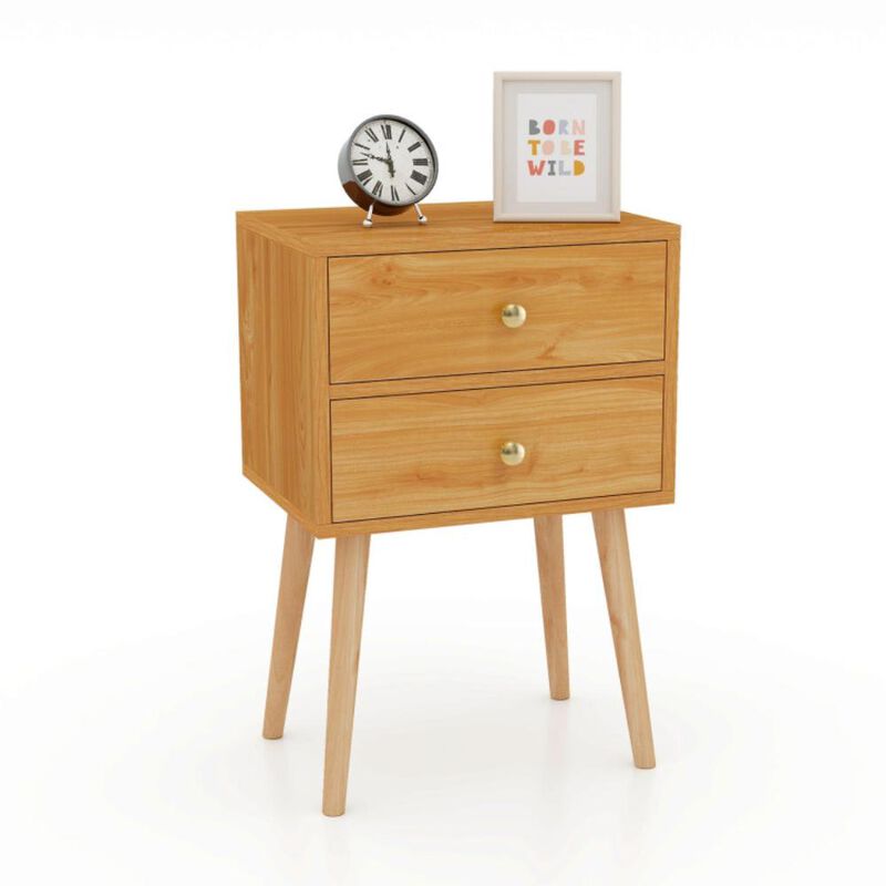 Hivvago Mid Century Modern 2 Drawers Nightstand