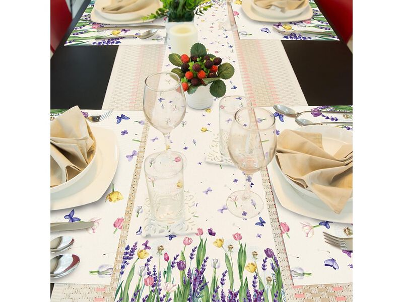 Spring Table Runner and Placemats Tulip Table Runner Placemats Set image number 5