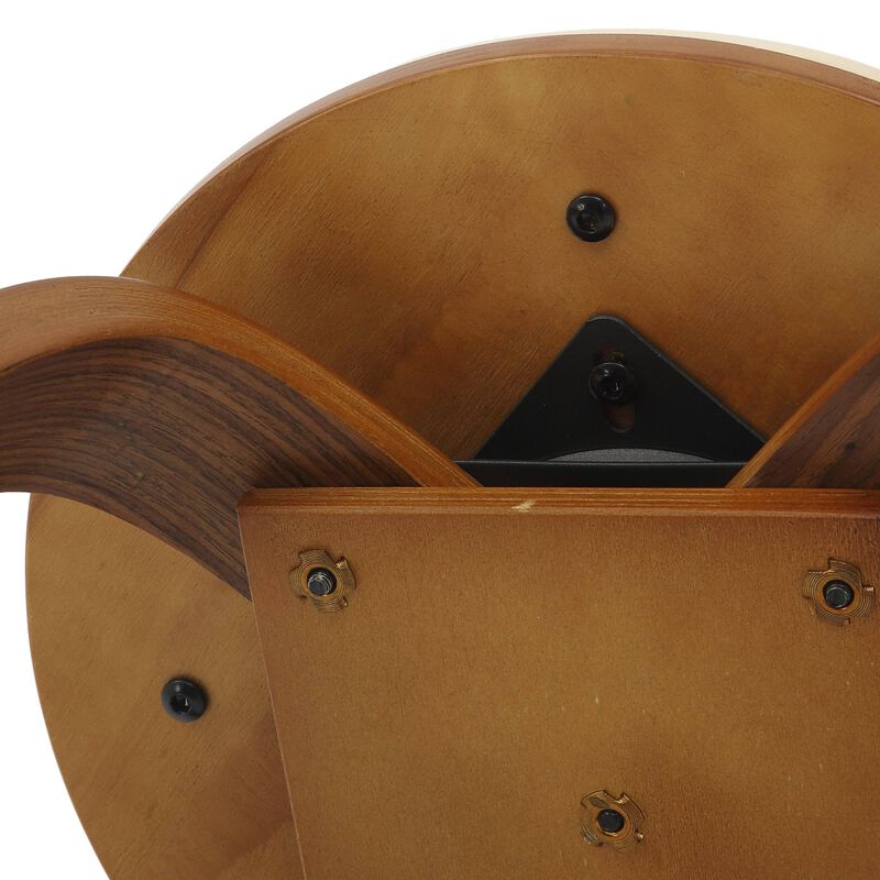 LeisureMod Dining Stool, Upholstered in Leather with Poplar Frame in Stained Finish with Swivel, 18-inch Sitting Stool for Modern Home, Kitchen & Dining Room, Pelya Collection