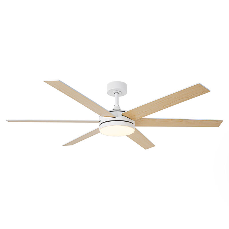 60" Modern White 3CCT Integrated LED Ceiling Fan with Remote