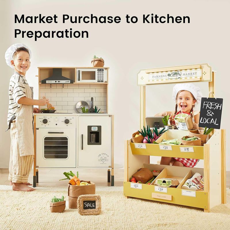 Wooden Play Store Pretend Grocery Store Role Play Toy image number 9