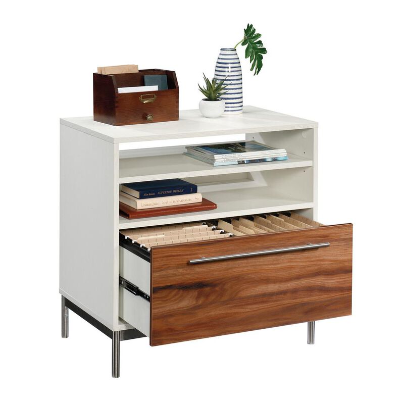 Sauder Vista Key Lateral File Ped Pearl Wh/Blaz
