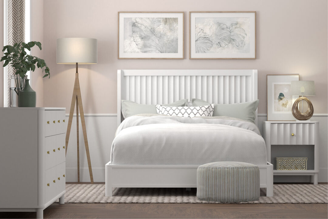 Stapleton Standard King Panel Bed, White