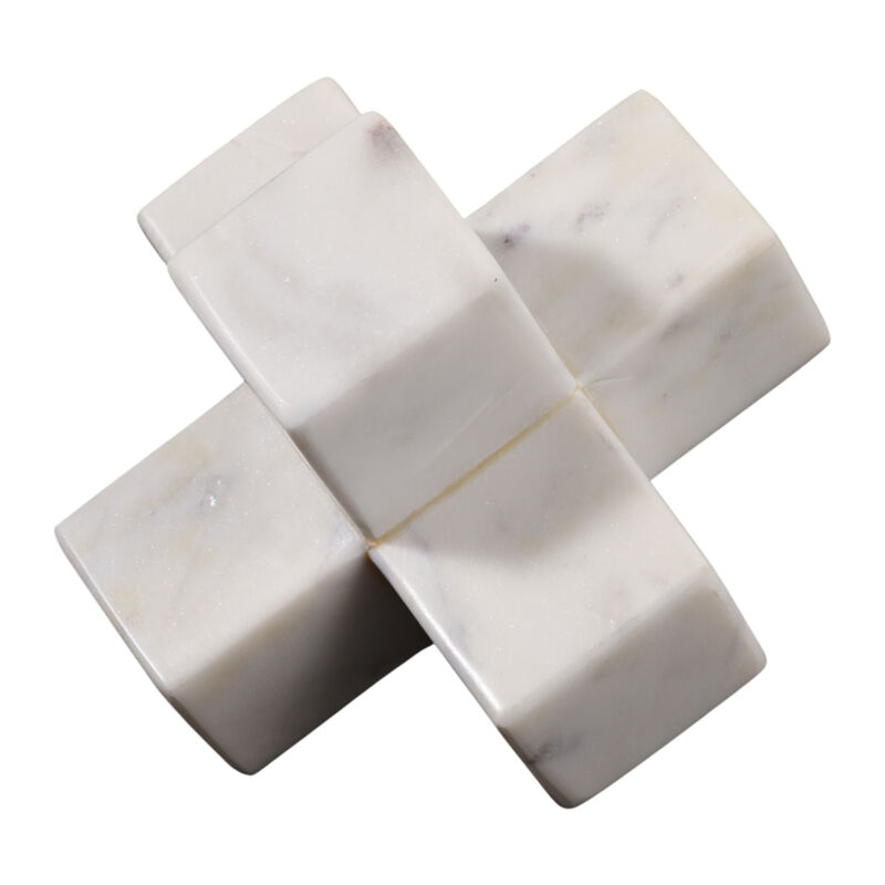 Marble 6" Jack Deco, White image number 2