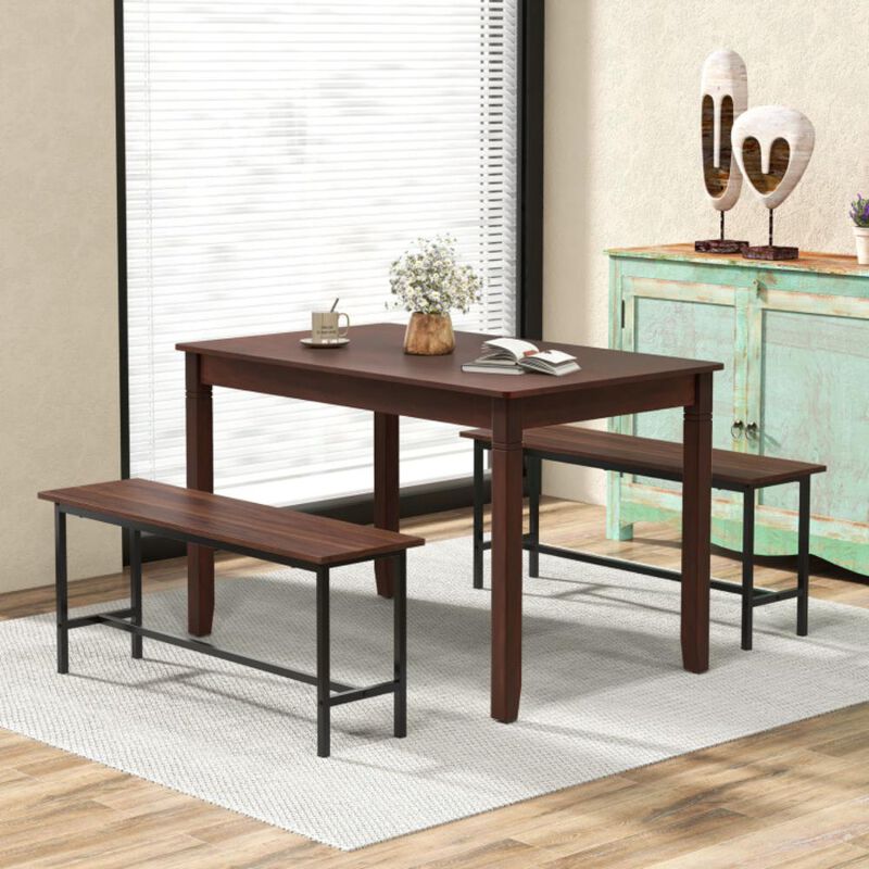 Hivvago Wooden Dining Table for 4 People Rectangular Kitchen Table with Rubber Wood Legs.
