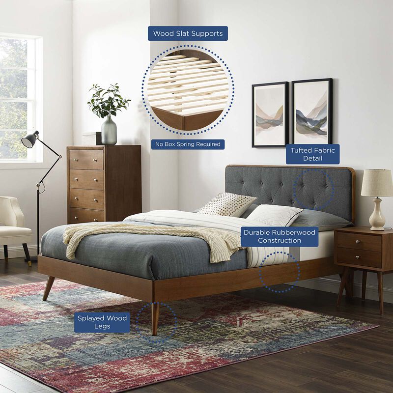 Modway - Bridgette Full Wood Platform Bed with Splayed Legs image number 9