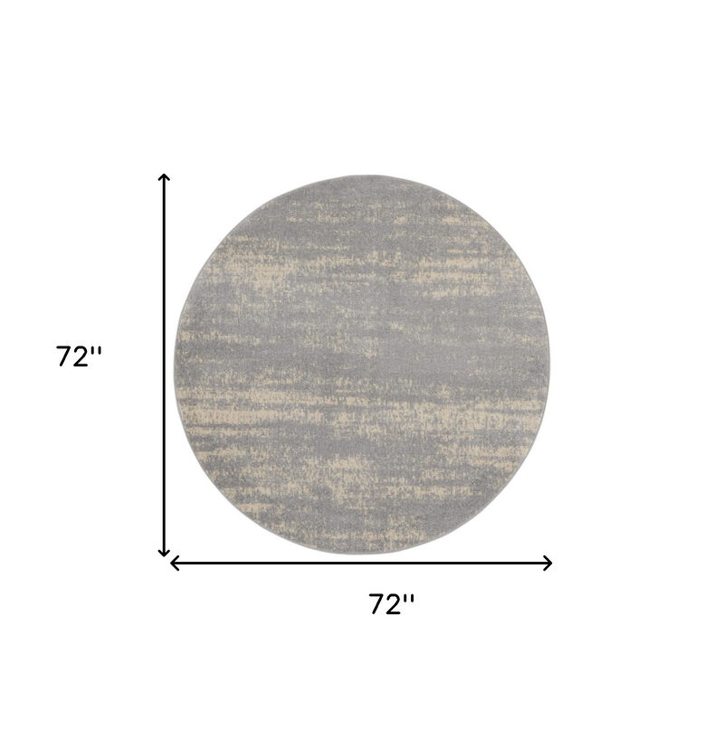HomeRoots Round Abstract Indoor Outdoor Area Rug image number 2