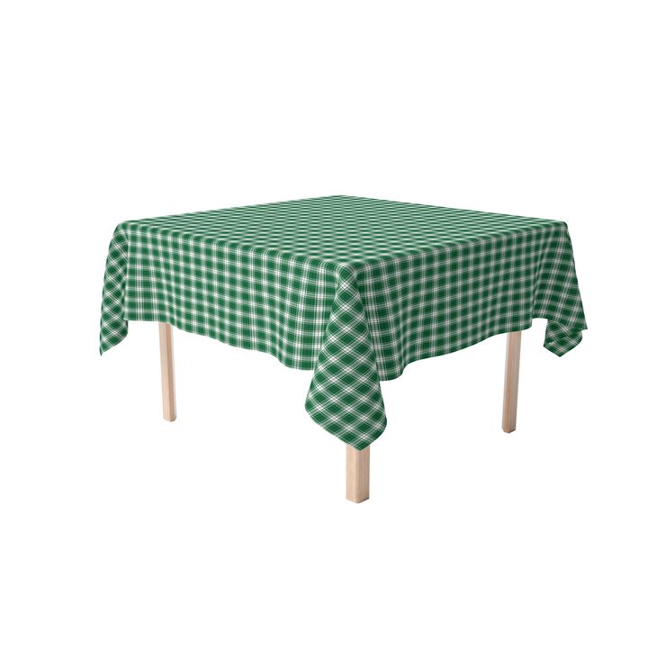 Fabric Textile Products, Inc. Square Tablecloth, 100% Cotton, Christmas Green Plaid