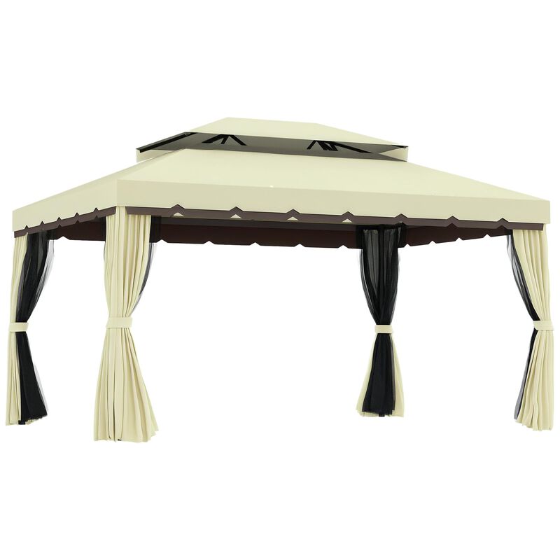 Hivvago 10x13 Outdoor Gazebo Canopy with Netting and Curtains image number 0