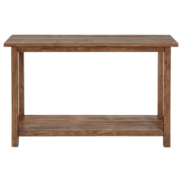 Ayne Console Table, 1 Shelf, Distressed Brown Wood Frame, 47 Inch
